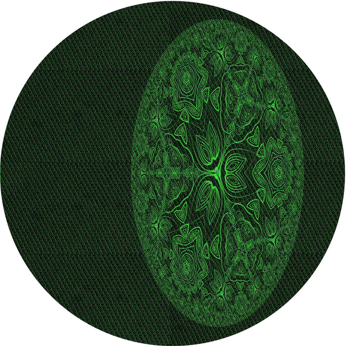 Square Machine Washable Transitional Green Rug in a Living Room, wshpat259grn