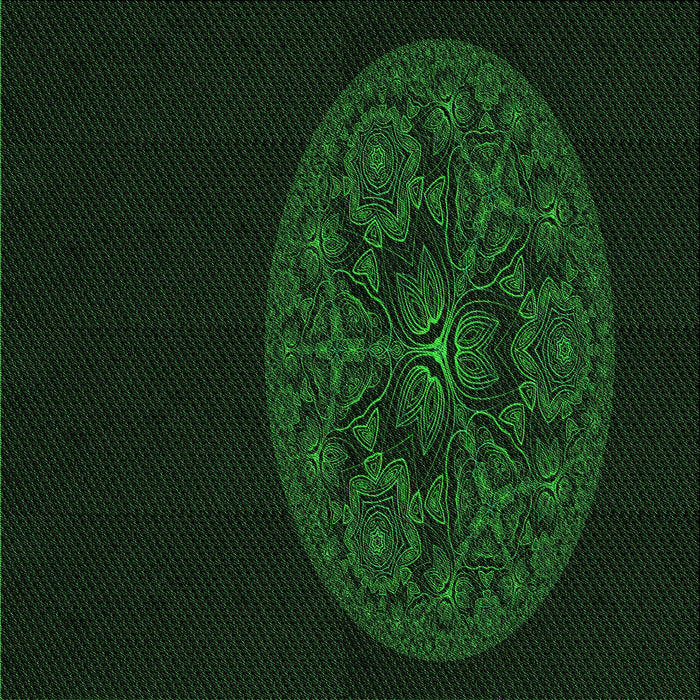 Round Patterned Green Rug, pat259grn