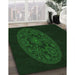 Machine Washable Transitional Green Rug in a Family Room, wshpat259grn