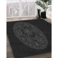 Patterned Black Rug, pat259gry