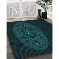 Patterned Black Rug, pat259lblu