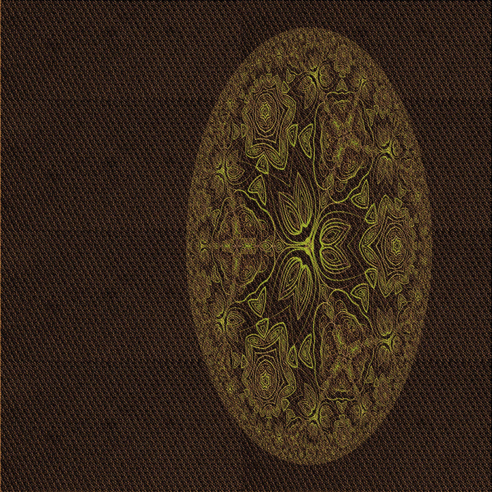 Round Patterned Black Rug, pat259org