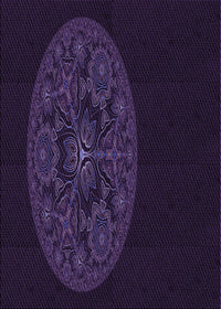 Machine Washable Transitional Purple Rug, wshpat259pur