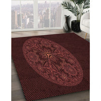 Patterned Chocolate Brown Rug, pat259rd