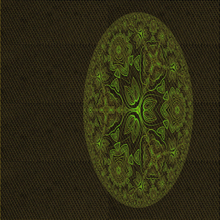 Round Patterned Black Rug, pat259yw