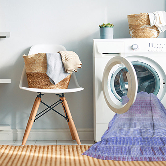 Machine Washable Transitional Purple Rug in a Washing Machine, wshpat2590blu