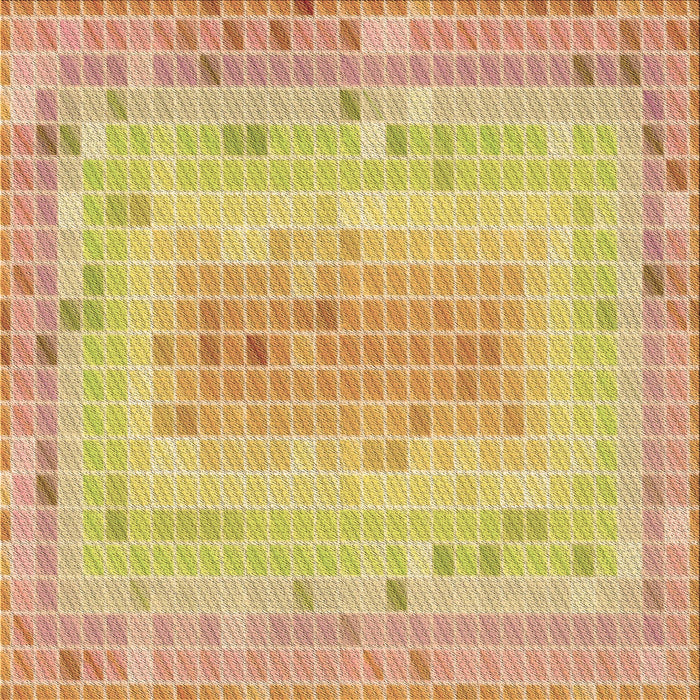 Round Patterned Chrome Gold Yellow Rug, pat2590brn