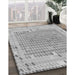 Patterned Platinum Silver Gray Rug in Family Room, pat2590gry