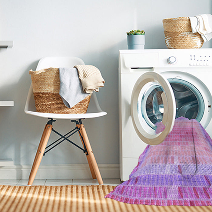 Machine Washable Transitional Pastel Purple Pink Rug in a Washing Machine, wshpat2590pur