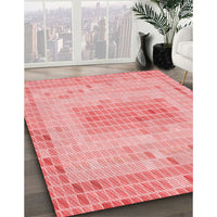 Patterned Pastel Pink Rug, pat2590rd