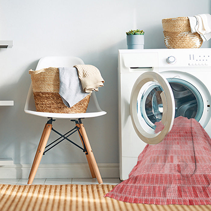 Machine Washable Transitional Pastel Pink Rug in a Washing Machine, wshpat2590rd