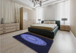 Patterned Night Blue Rug in a Bedroom, pat2591blu