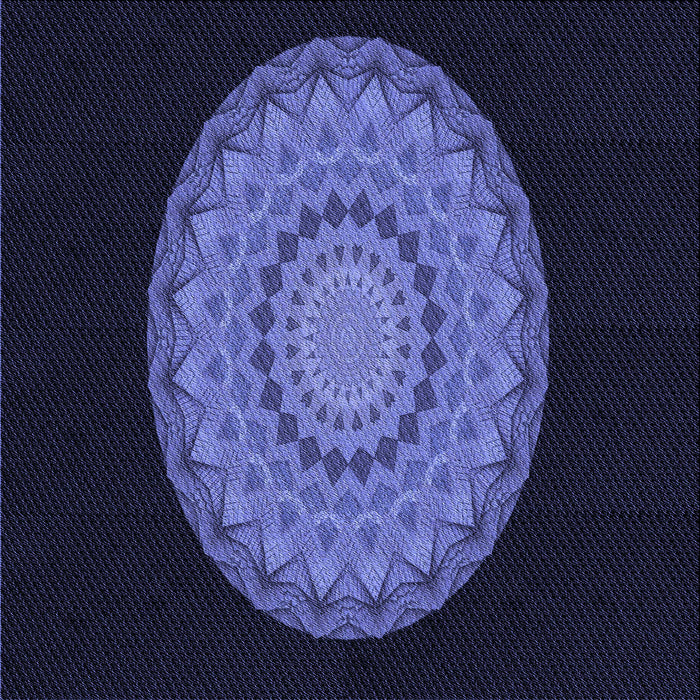 Round Patterned Night Blue Rug, pat2591blu