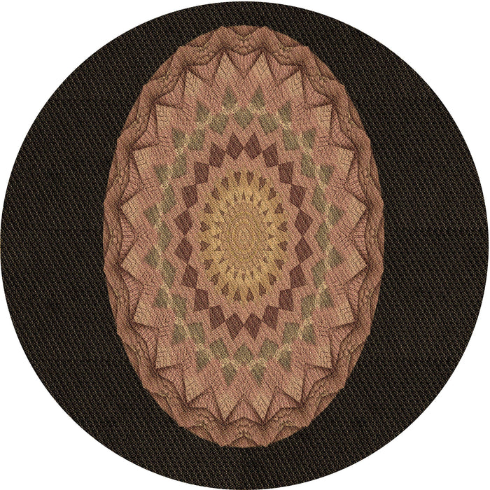 Square Patterned Sienna Brown Rug, pat2591brn