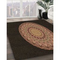 Patterned Sienna Brown Rug, pat2591brn