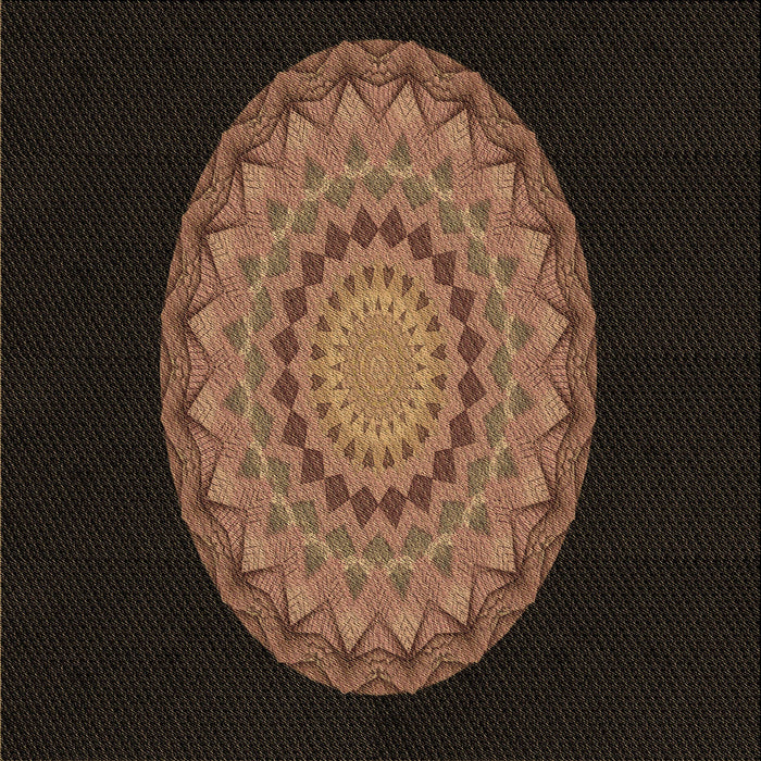 Round Patterned Sienna Brown Rug, pat2591brn