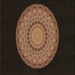 Round Patterned Sienna Brown Rug, pat2591brn