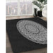 Machine Washable Transitional Midnight Gray Rug in a Family Room, wshpat2591gry