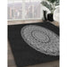 Patterned Midnight Gray Rug in Family Room, pat2591gry