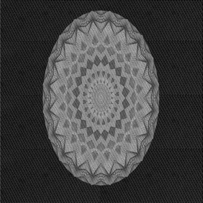 Round Patterned Midnight Gray Rug, pat2591gry