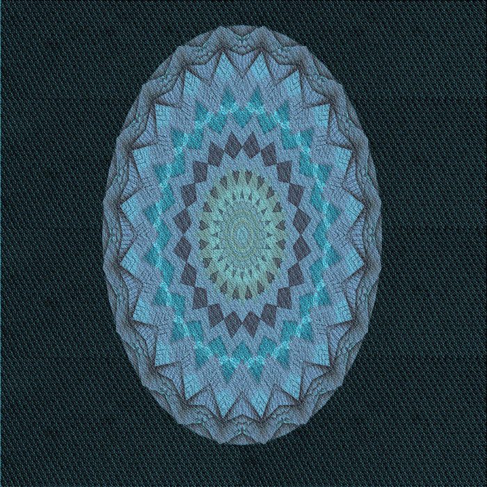 Round Patterned Glacial Blue Ice Blue Rug, pat2591lblu