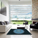 Machine Washable Transitional Glacial Blue Ice Blue Rug in a Kitchen, wshpat2591lblu