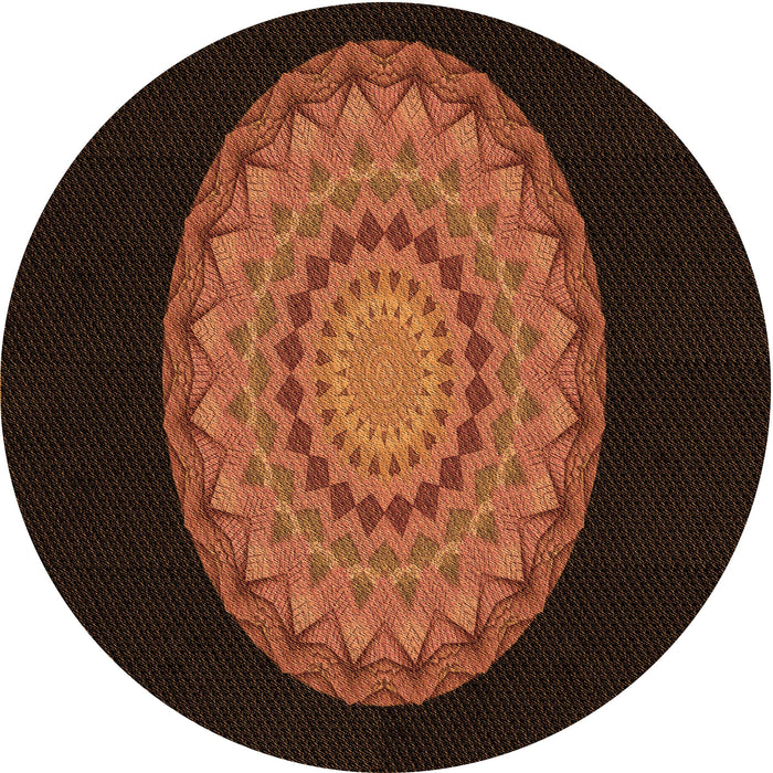 Square Patterned Mahogany Brown Rug, pat2591org