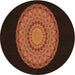 Square Patterned Mahogany Brown Rug, pat2591org