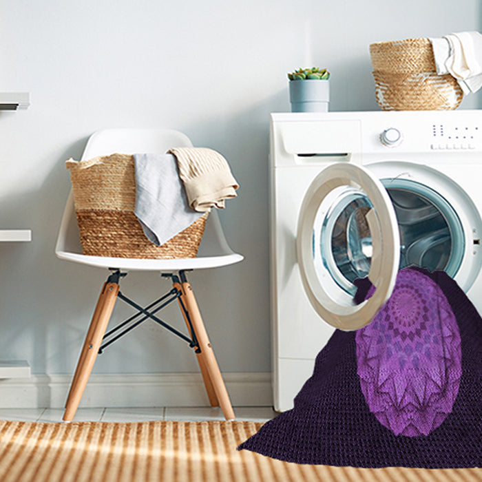 Machine Washable Transitional Dark Orchid Purple Rug in a Washing Machine, wshpat2591pur