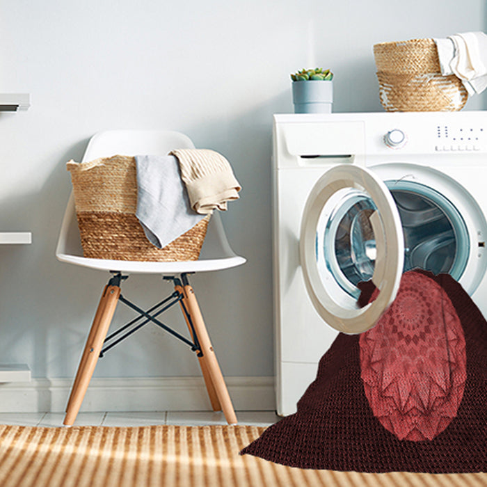 Machine Washable Transitional Red Rug in a Washing Machine, wshpat2591rd