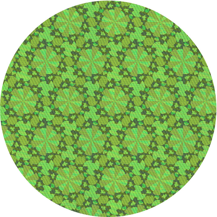 Square Patterned Bright Green Rug, pat2592grn