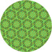 Square Machine Washable Transitional Bright Green Rug in a Living Room, wshpat2592grn