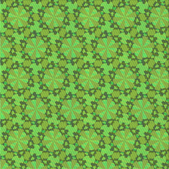 Round Patterned Bright Green Rug, pat2592grn