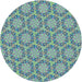 Square Patterned Azure Blue Rug, pat2592lblu
