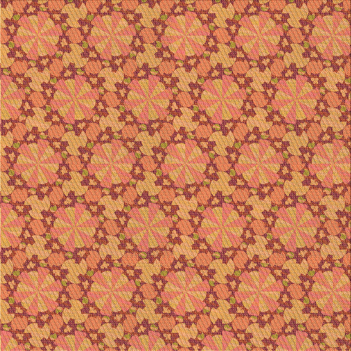 Round Machine Washable Transitional Orange Rug, wshpat2592org