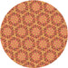 Square Patterned Orange Rug, pat2592org