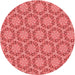 Square Patterned Ruby Red Rug, pat2592rd