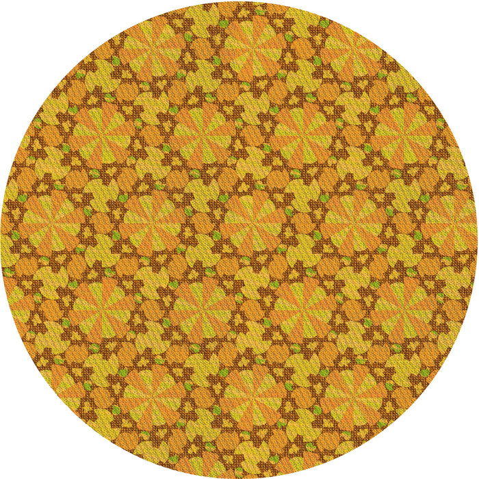 Square Machine Washable Transitional Deep Yellow Rug in a Living Room, wshpat2592yw