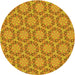 Square Patterned Deep Yellow Rug, pat2592yw