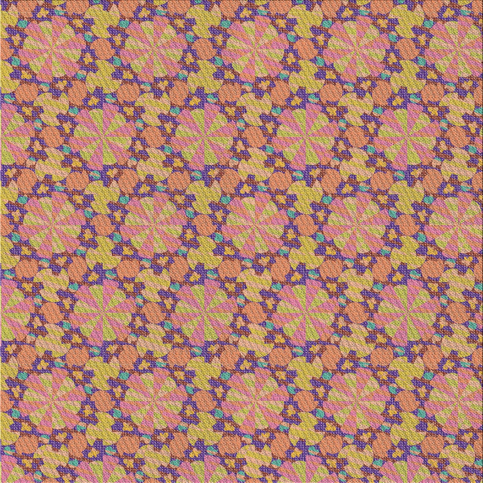 Square Patterned Cherry Red Novelty Rug, pat2592