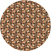 Square Patterned Saddle Brown Rug, pat2593brn