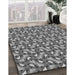 Patterned Dark Gray Rug in Family Room, pat2593gry