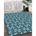 Machine Washable Transitional Blue Rug in a Family Room, wshpat2593lblu