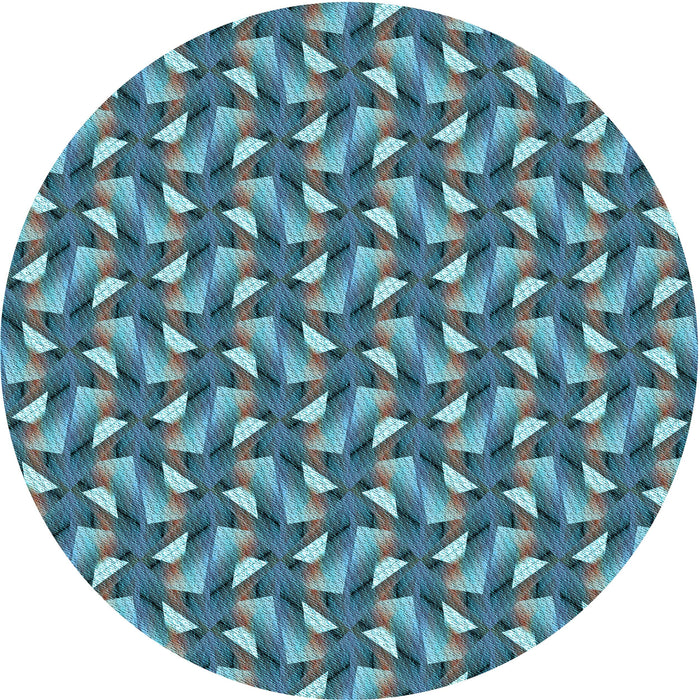 Square Patterned Blue Rug, pat2593lblu