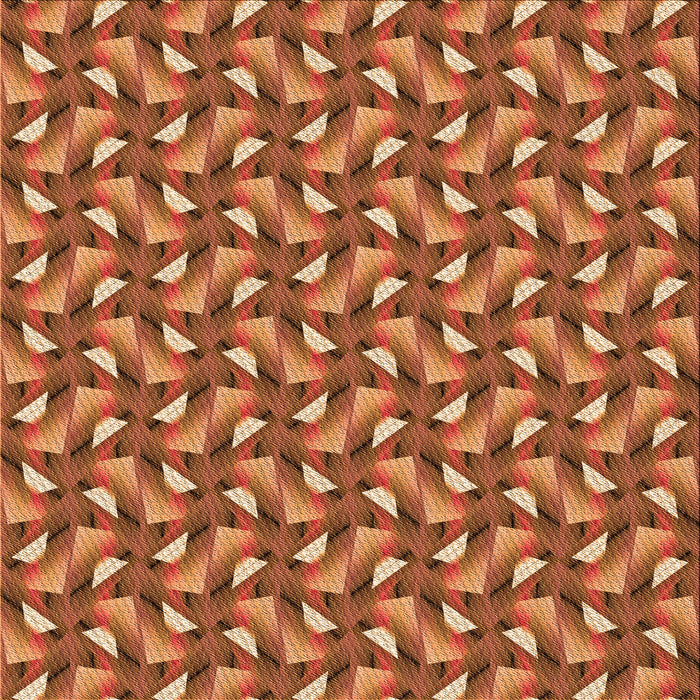 Round Patterned Orange Rug, pat2593org