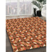 Patterned Orange Rug in Family Room, pat2593org