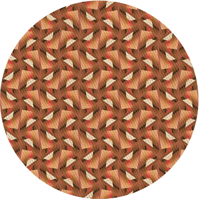 Square Patterned Orange Rug, pat2593org