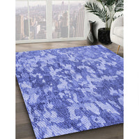 Patterned Sky Blue Rug, pat2594blu