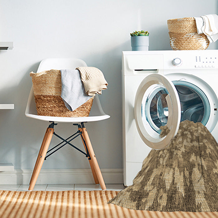 Machine Washable Transitional Brown Sand Brown Rug in a Washing Machine, wshpat2594brn