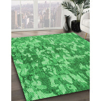 Patterned Neon Green Rug, pat2594grn